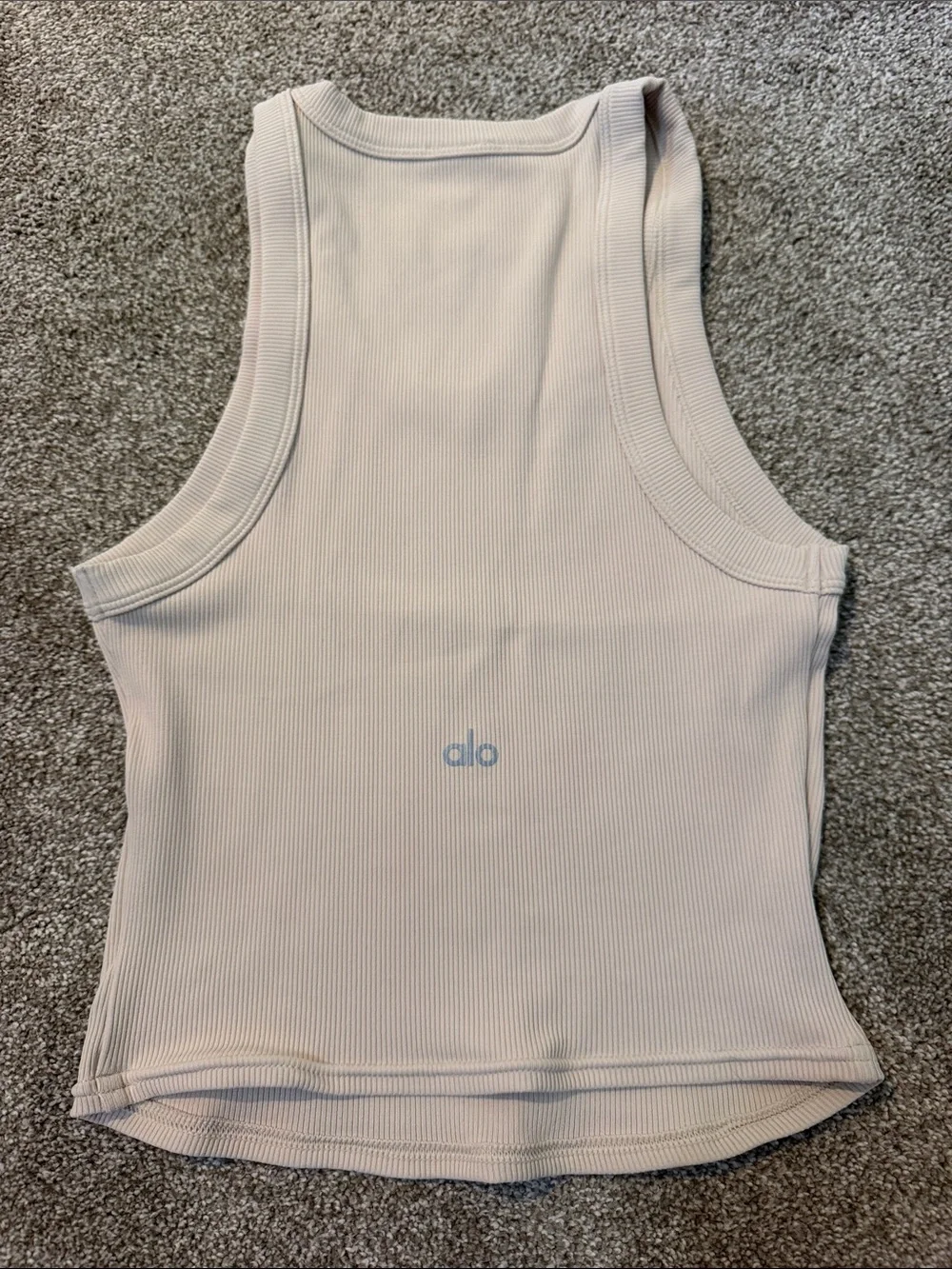 ALO Yoga Ribbed Racerback Tank — Light Beige size S